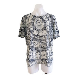 Evil Twin Size Small Astronomy Tee T-Shirt Black White Crew Neck Short Sleeves